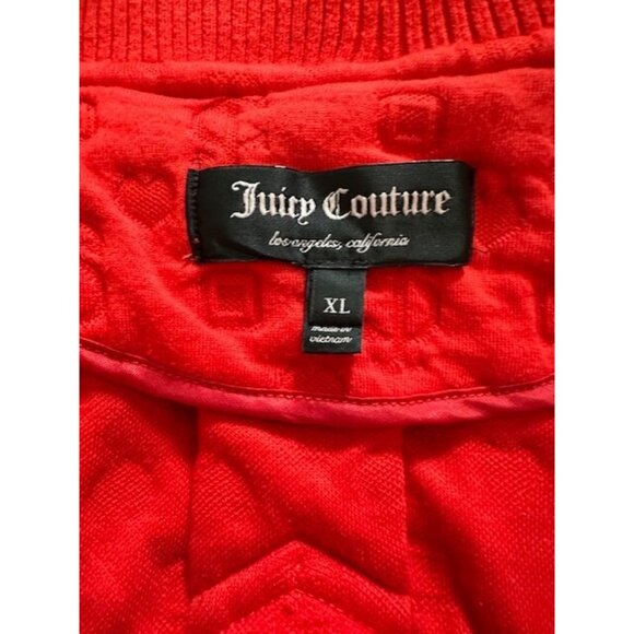 Juicy Couture Los Angeles Y2K Quilted Crimson Dressy Front Zip-Pockets Jacket XL - Picture 5 of 5